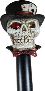 Cane Skull With Top Hat