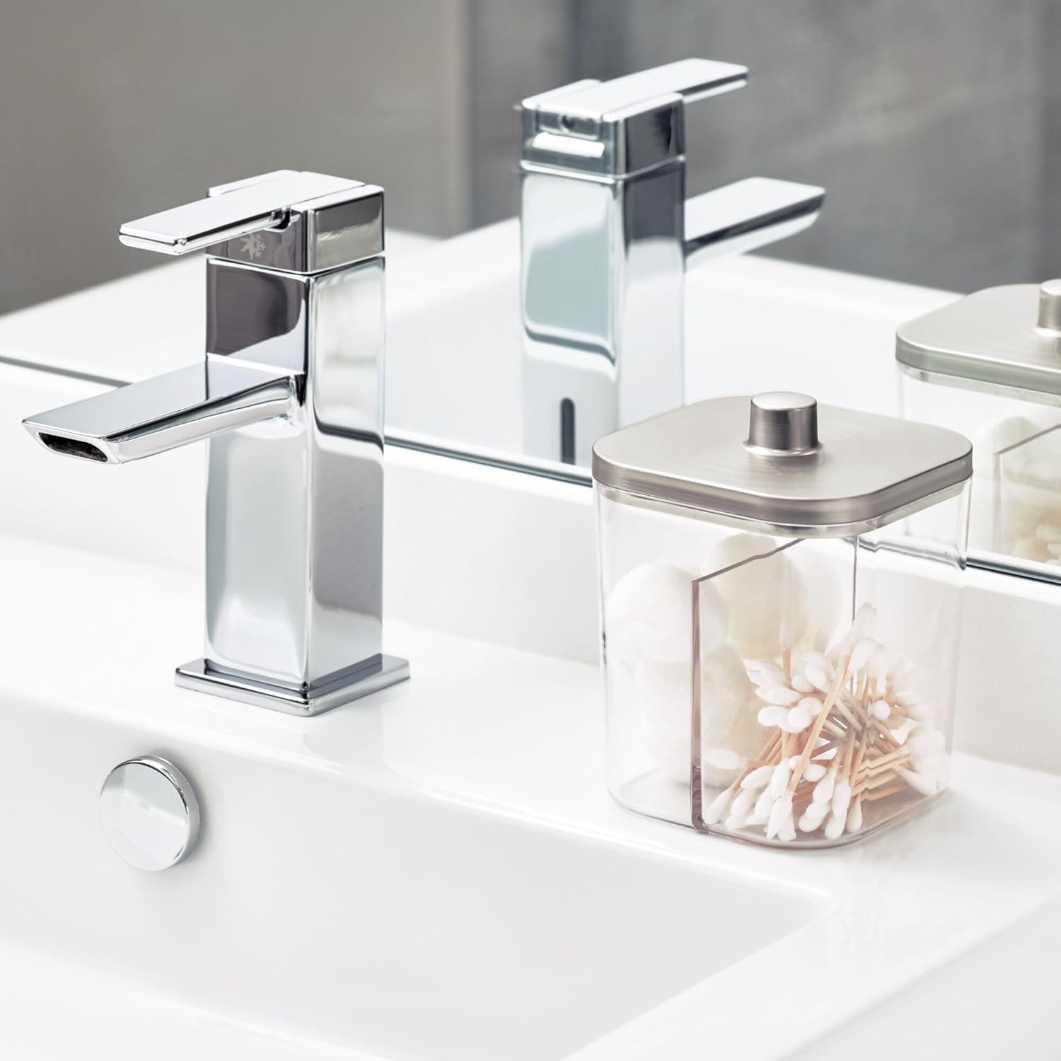 Ilyse Divided Canister Clear/ Brushed Nickel