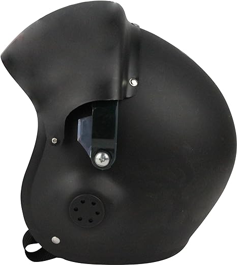 Adult Adjustable Deluxe Black Jet Fighter Pilot Helmet