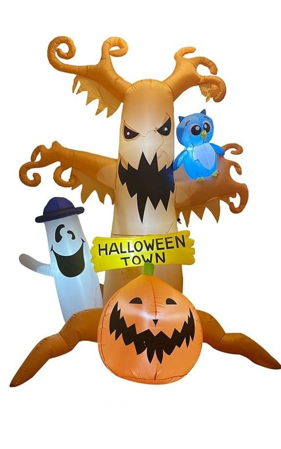 8 FT TALL Halloween Inflatables Outdoor Dead Tree with White Ghost
