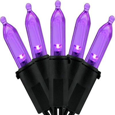 UL 50ct Hllwn String Lights Purplel/Black Wire Tray pack Top Seller
