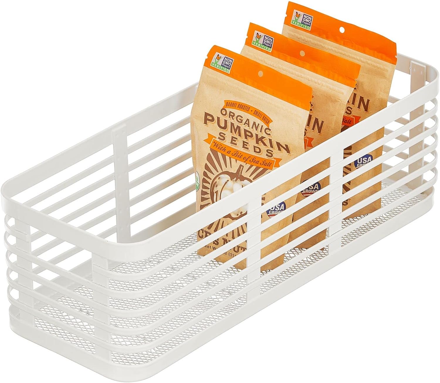 Basket Steel White 16 x 5 x 6