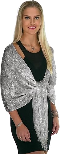 Glitter Lightweight So Soft Shawl Taupe Grey