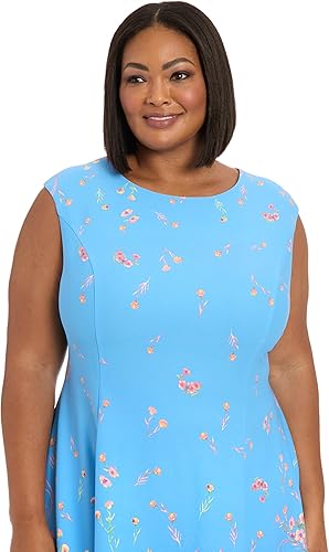 Little Blue/Azalea Pink Dress (Plus Size)- London Times