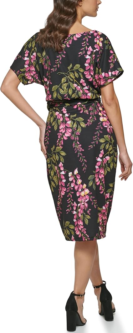 Formal Knee-Length Sheath Dress Black Multi - Kensie