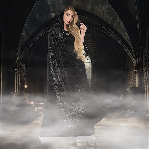 Hooded Vampire Cape Black