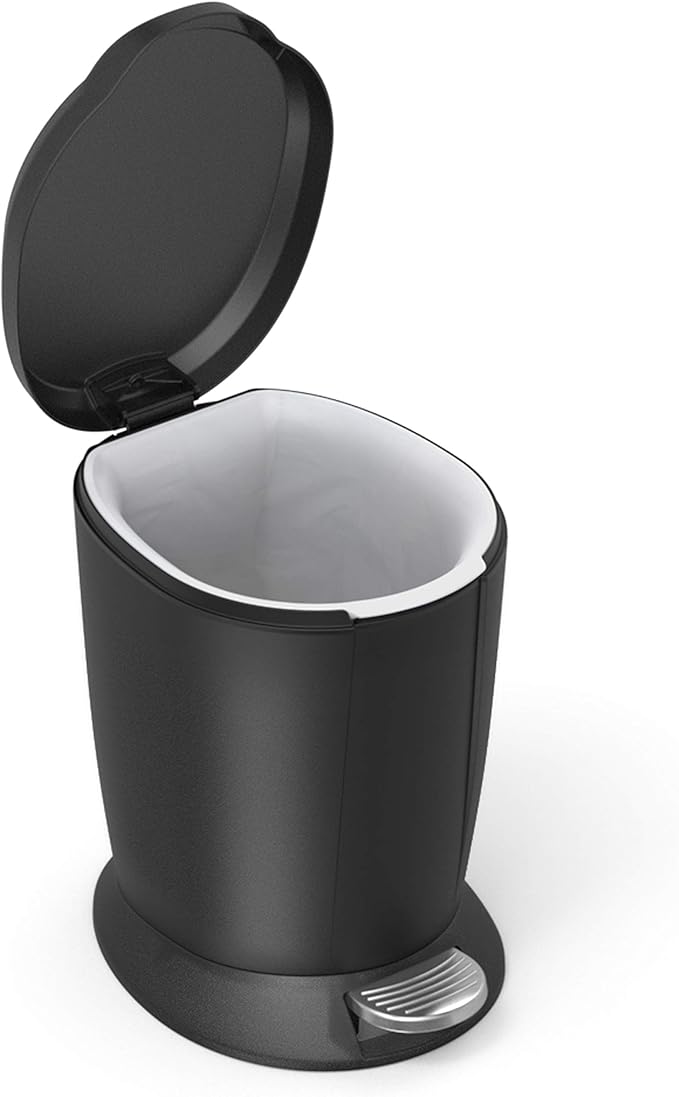 THE ORIGINAL 6L Round Plastic Step Can Black