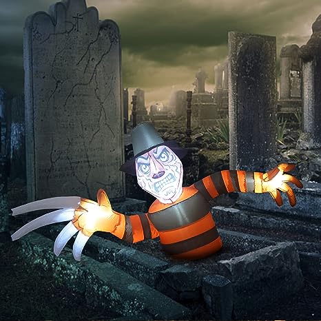 6.5 FT Long Inflatable Zombie Freddy Krueger