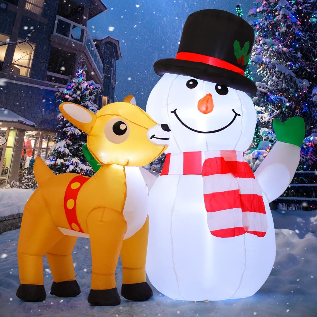 5.2FT Tall Inflatable Snowman with LED Lights