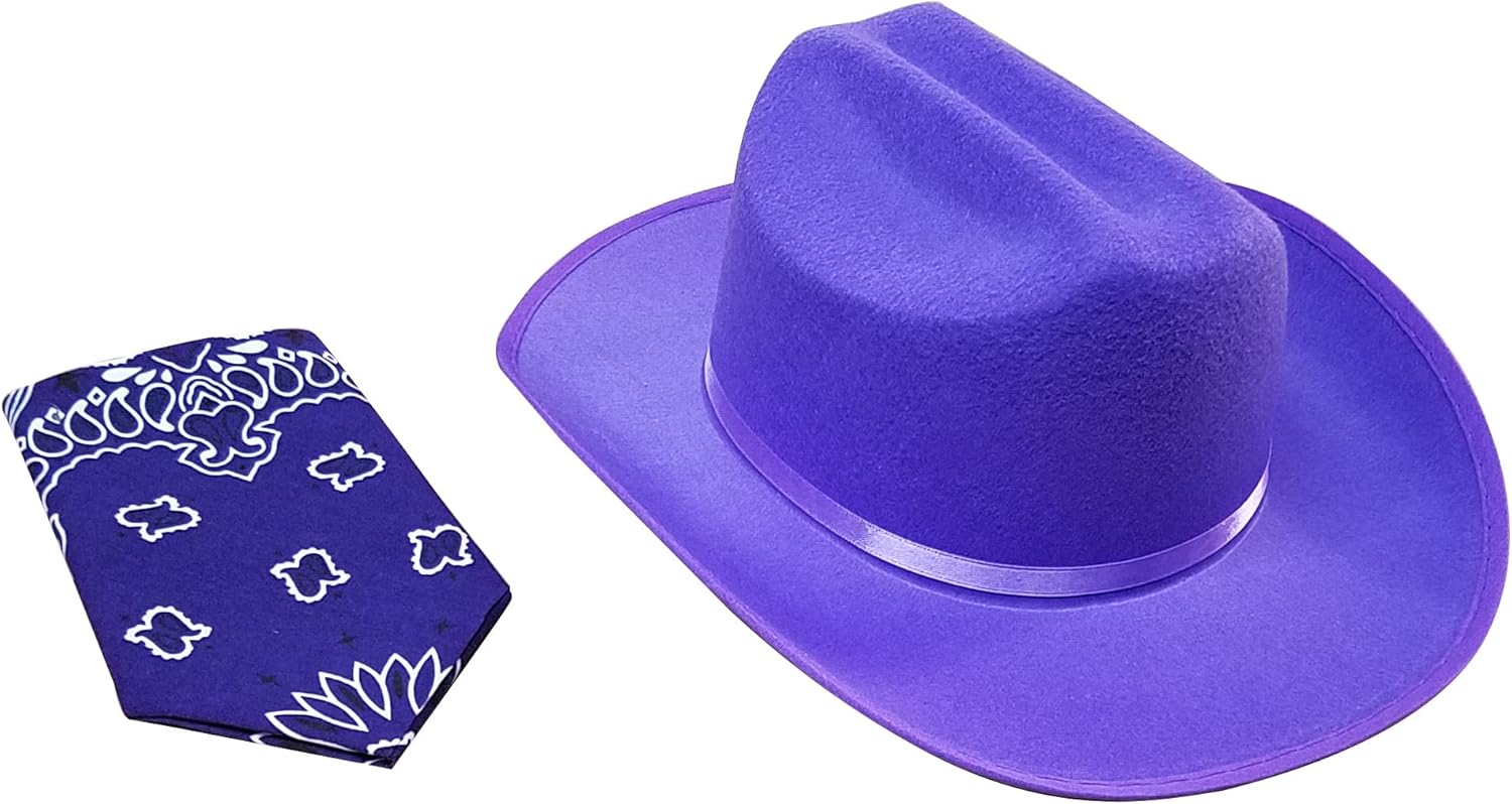 Jr. Cowboy Hat (Purple) with Bandanna