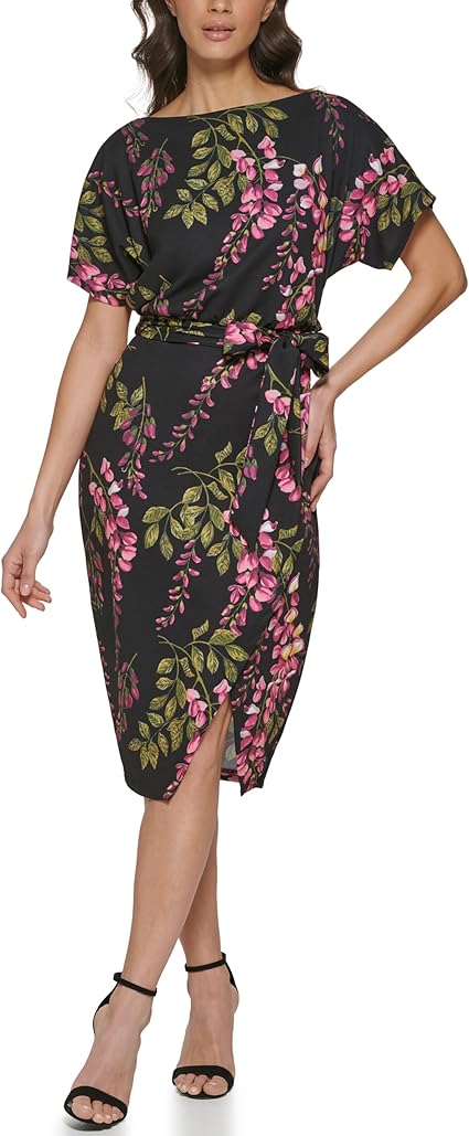 Formal Knee-Length Sheath Dress Black Multi - Kensie