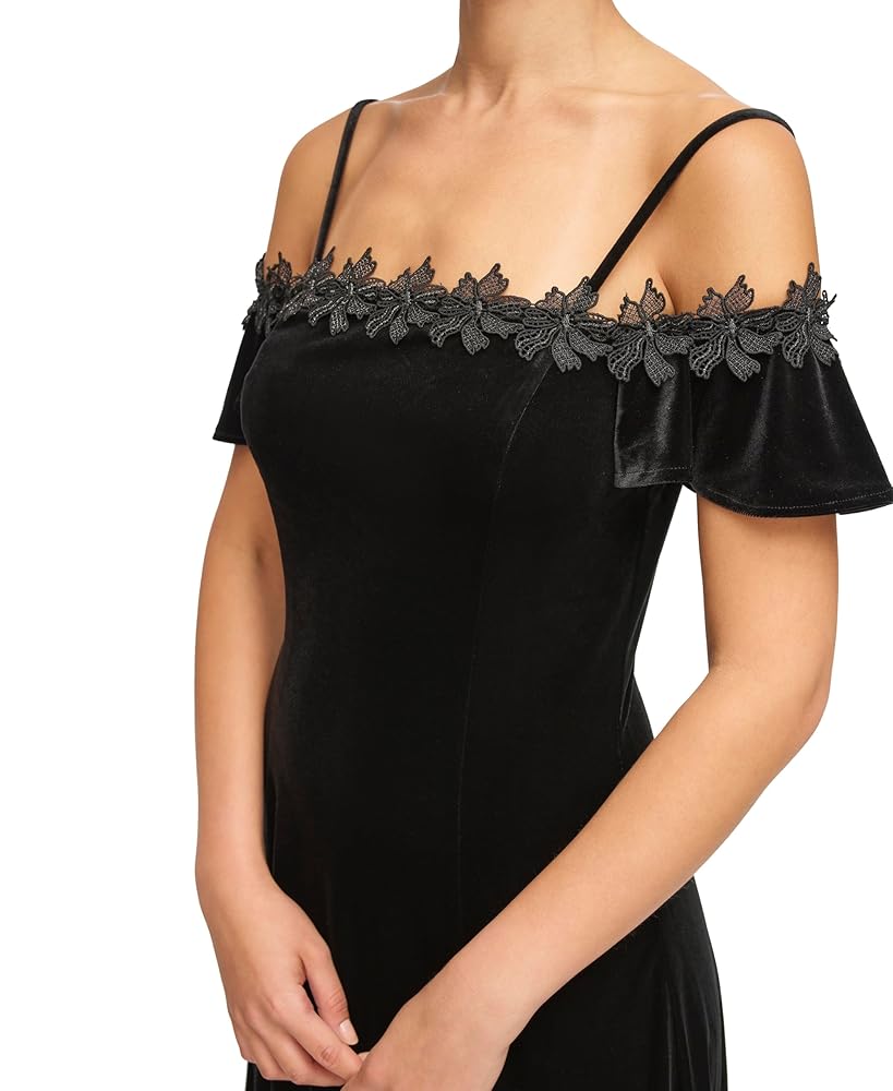 Velvet Off The Shoulder Mini Dress Black - Kensie