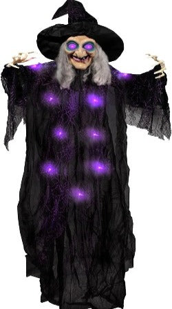 72" Animated Hanging Witch With Digital Eyes