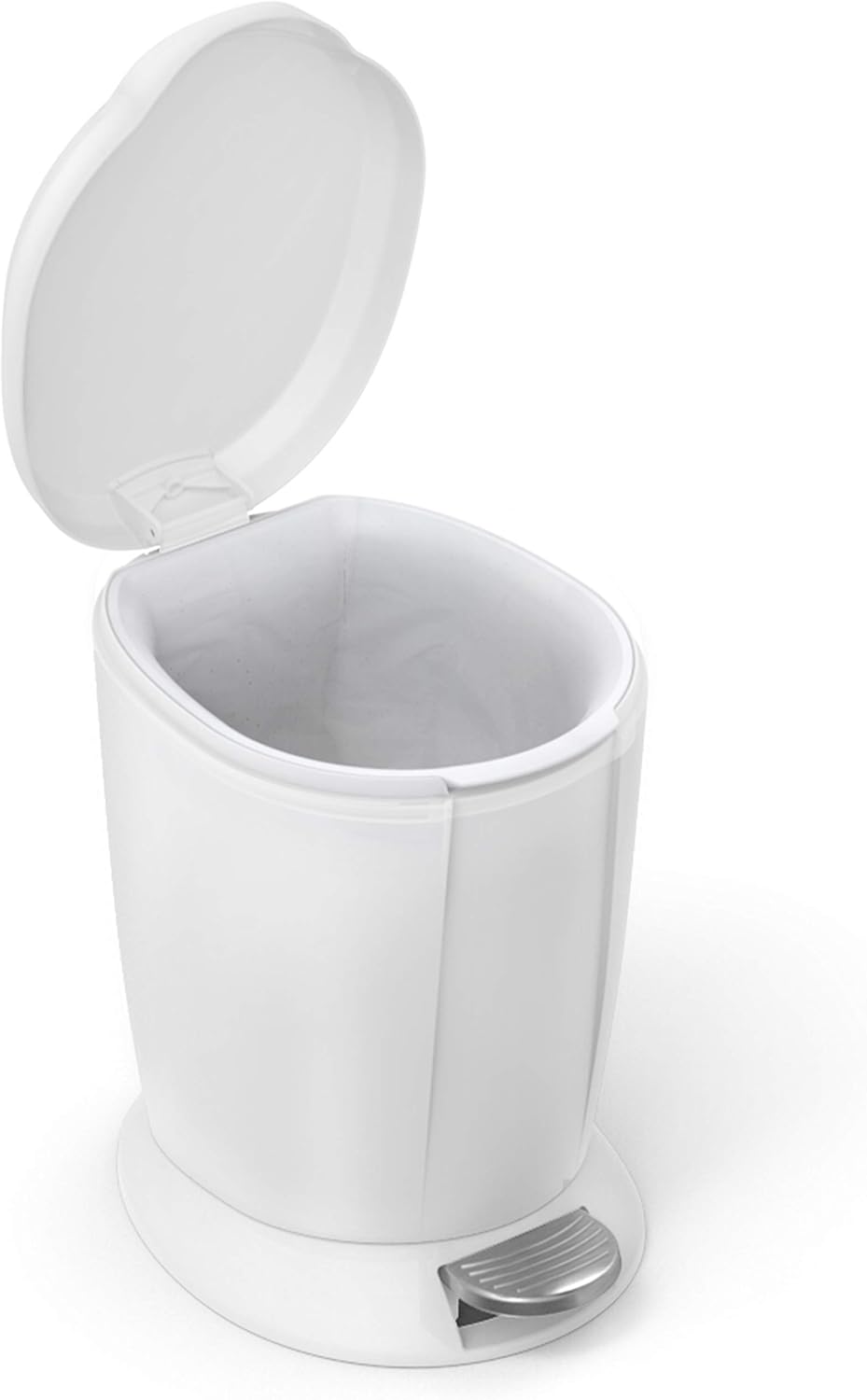 THE ORIGINAL 6L Round Plastic Step Can White