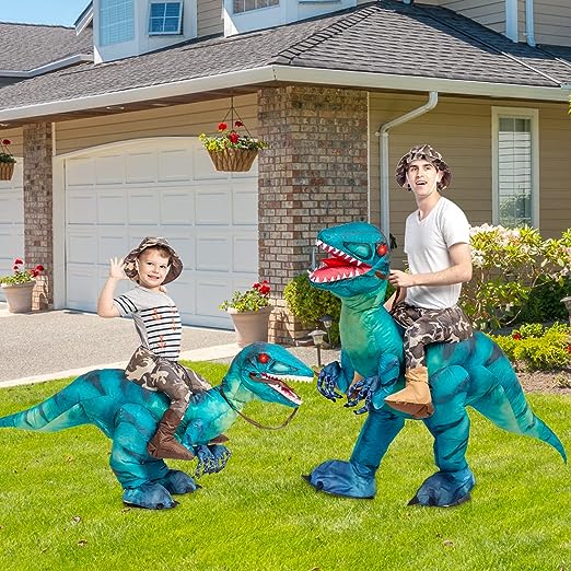 48" Tall Inflatable Dinosaur Rider Costume for Kids