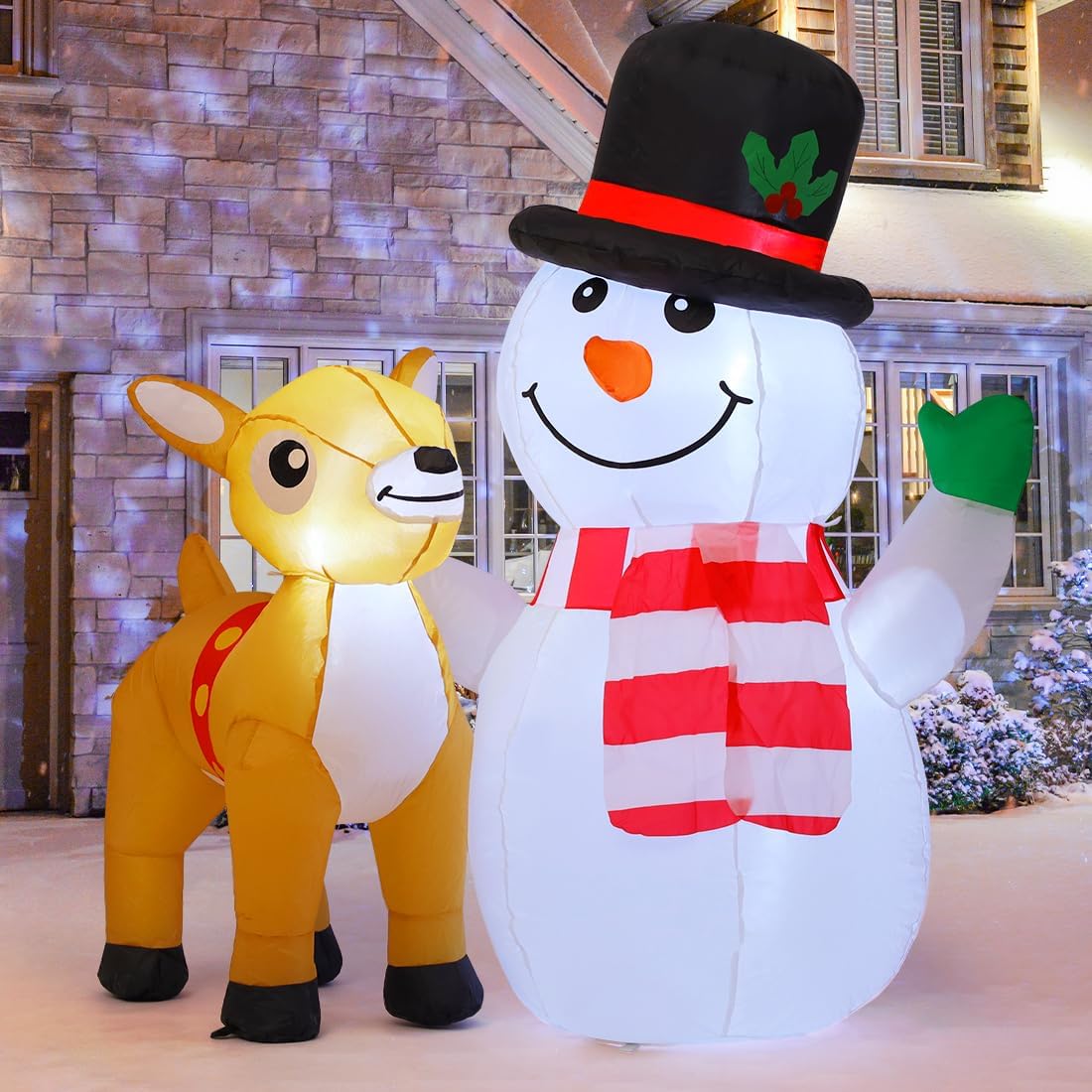 5.2FT Tall Inflatable Snowman with LED Lights
