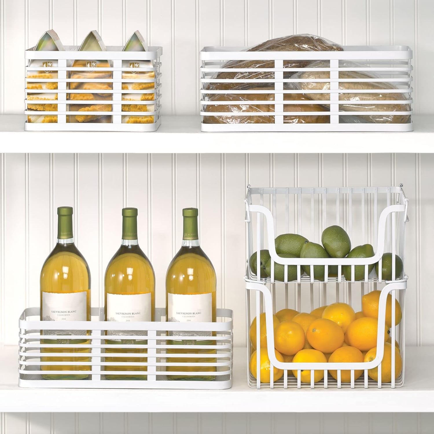 Basket Steel White 16 x 5 x 6