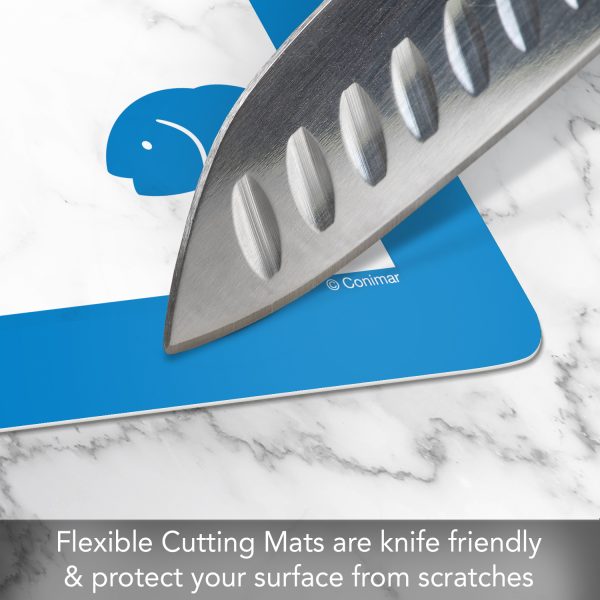 Flexible Cutting Mats Clear with Food Icons Set 4