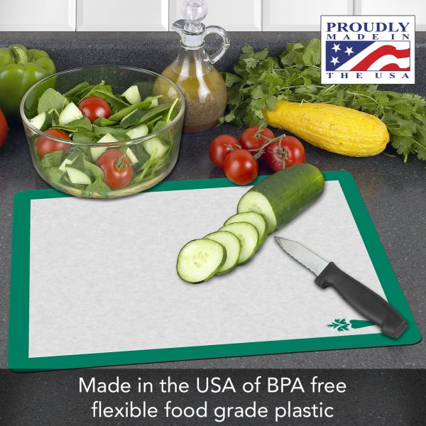 Flexible Cutting Mats Clear with Food Icons Set 4