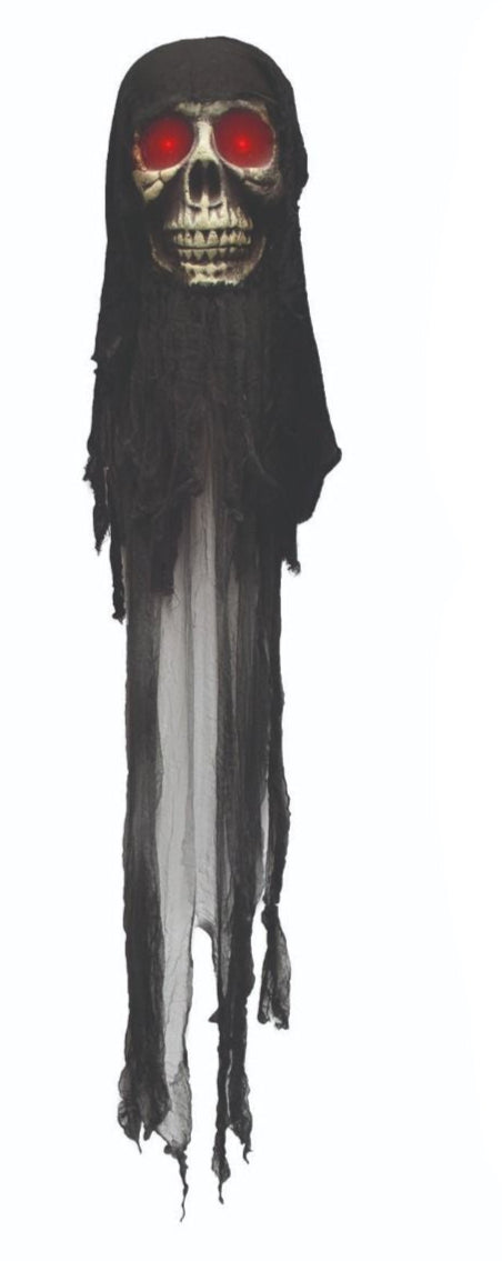Hanging Décor-Pirate Skulls w/Gauze-Light-71"-PITCH BLACK