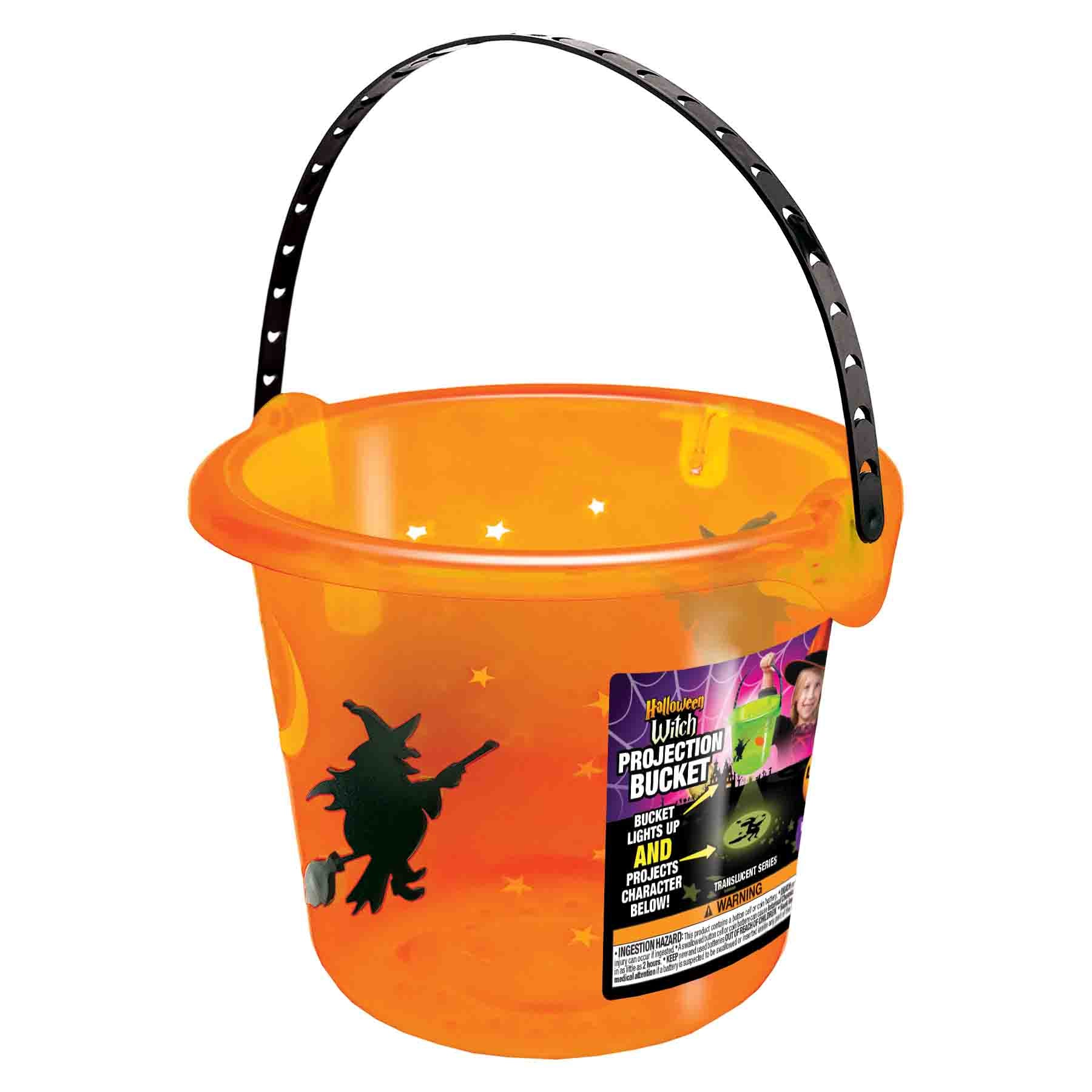 Halloween Translucent Witch LED Projection Bucket