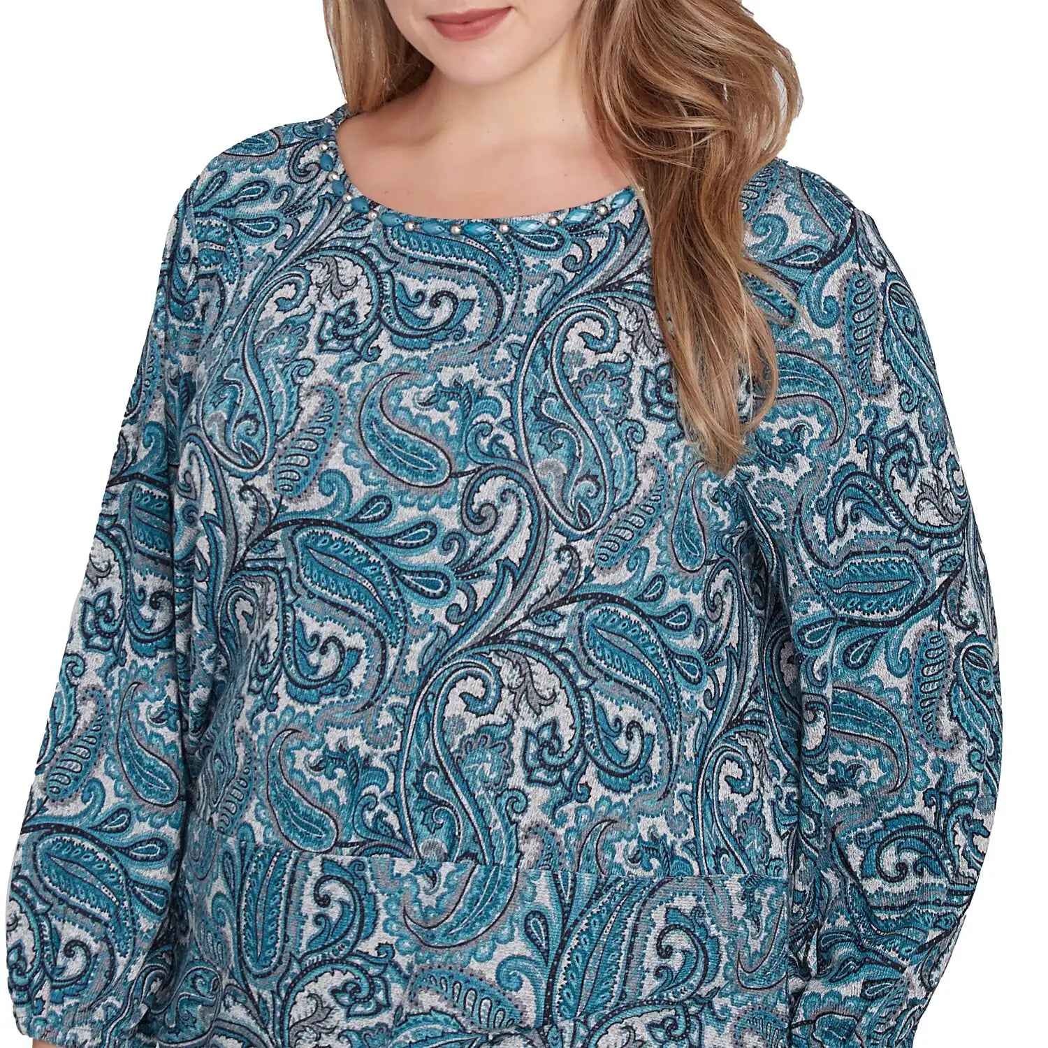Plus Paisley Hatchi Twist Front Top Jade Multi - Ruby Rd