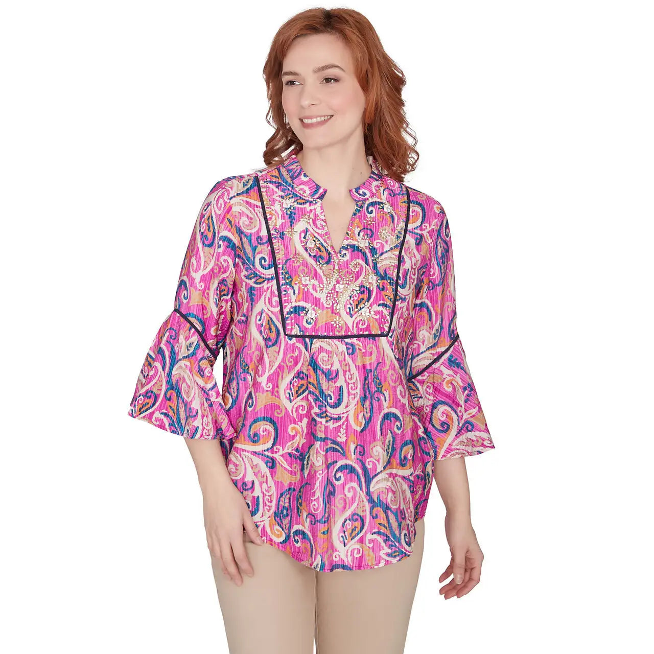 Tapestry Paisley Voile Top Dahlia Multi- Ruby Rd