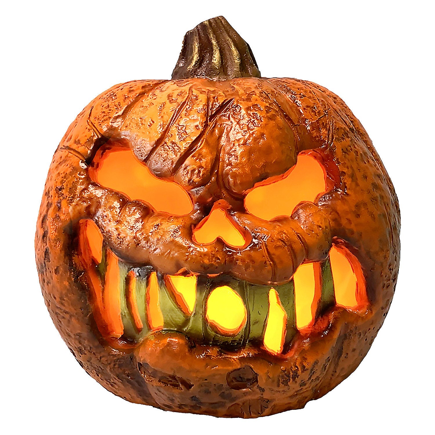 8" Rotten Flaming Pumpkin