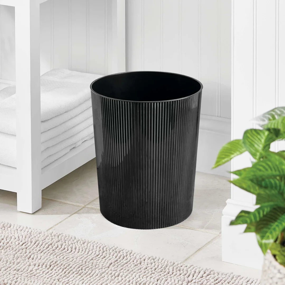 Black Fluted Waste Can