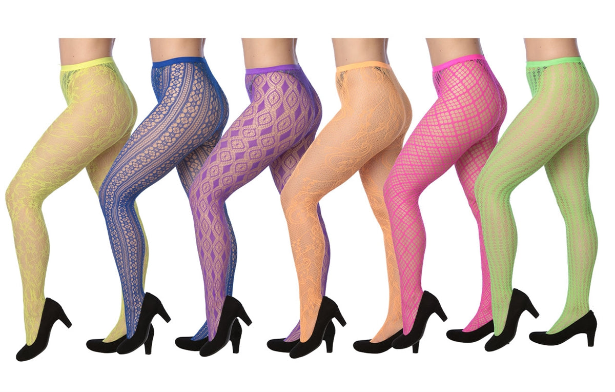 Neon Fishnet Fashion Tights Yellow