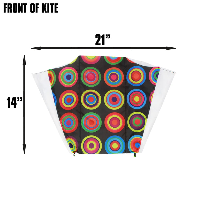 X Kites Pocket Kite Circles Nylon Kite, 21 Inches Wide