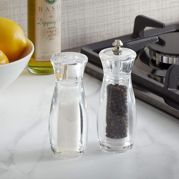 5.5IN Salt Shaker and Pepper Set, 2-Piece, Clear