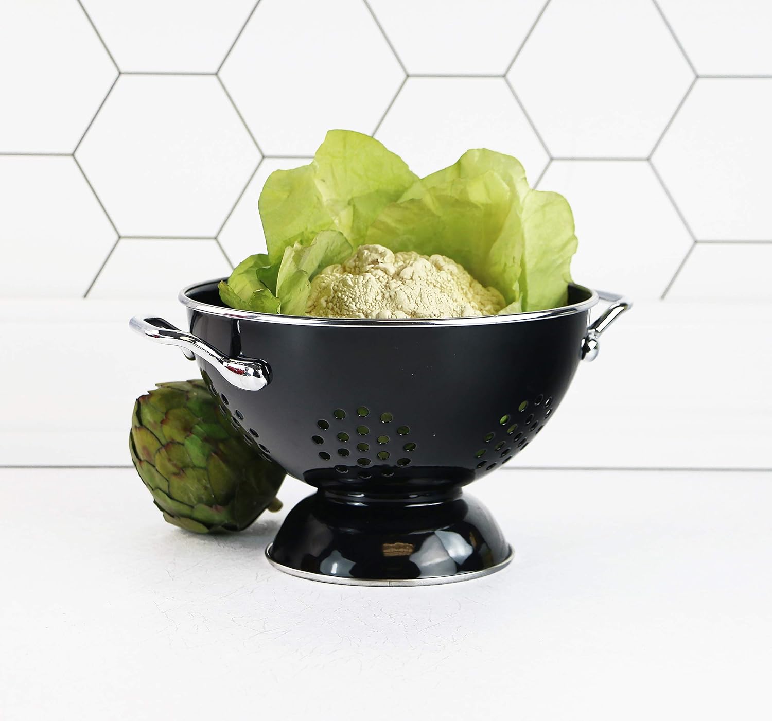 1,5QT Colander Black