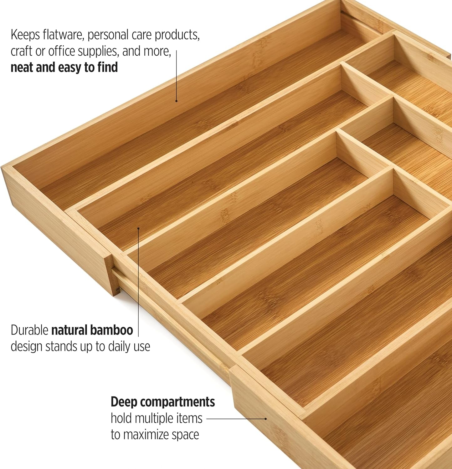 Expandable organizer, 8 compartments