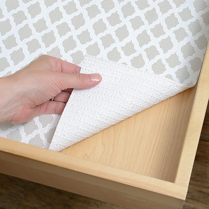 Grip Prints Non-Adhesive Shelf Liner, Talisman Pale Gray 12 in x 8ft
