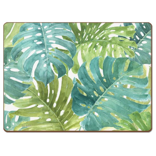 Tropical Green – Hardboard Cork-back Placemats-Boxed Set 4Pk