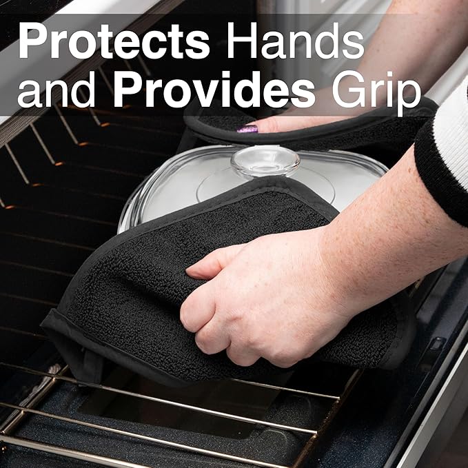 Terry Potholder Black 8.25 x 8.5
