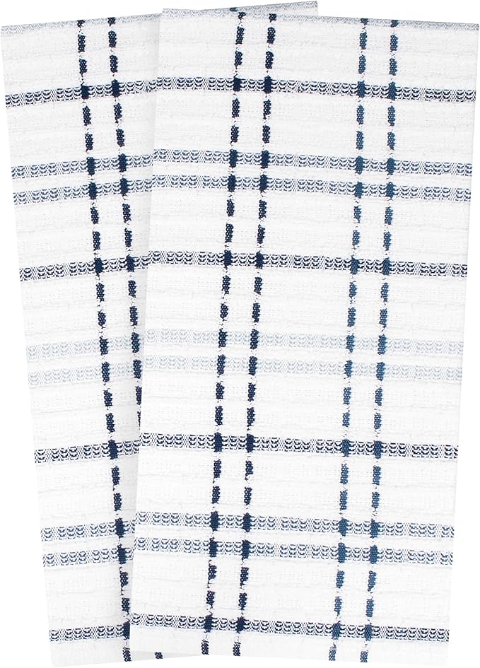 Check Kitchen Towel Federal Blue 18 x 28