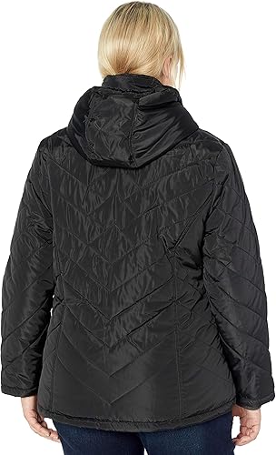 Multi Quilted Puffer w/ Black Wooe Black