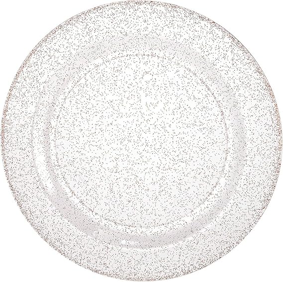 7.5" Plate Glitter Rose Gold