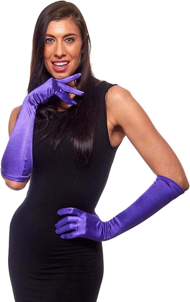 Satin Gloves Purple