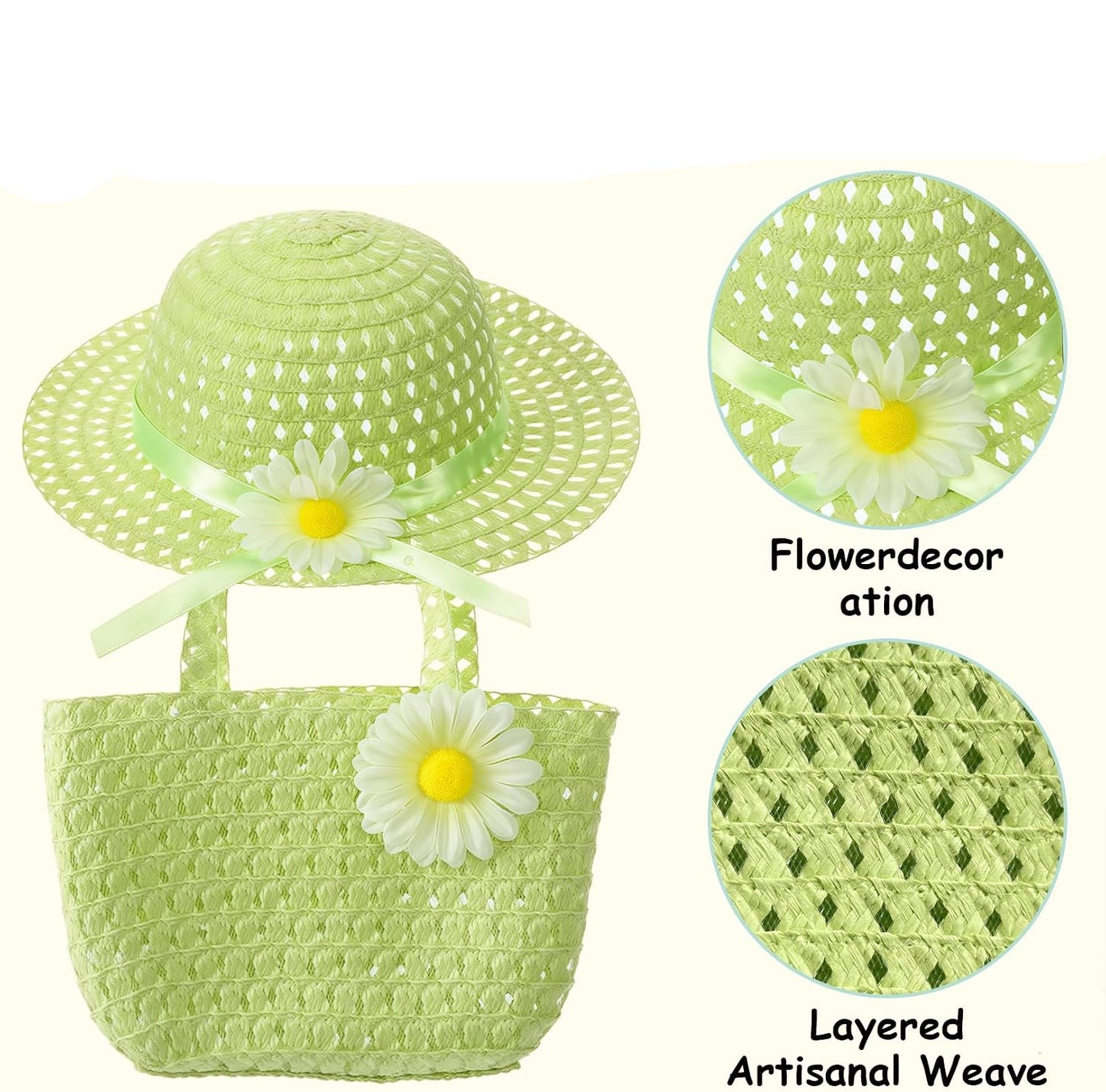 Tea Party Hat and Bag Set Light Green