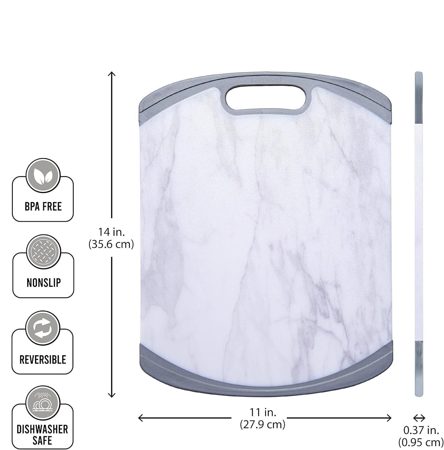 11x14 Non-Slip Cutting Board Marble