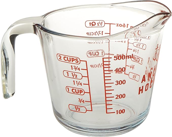 16 oz Open Handle Measuring Cup With Red