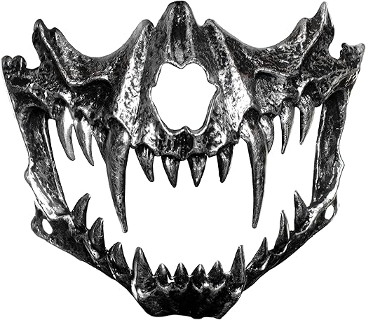 Half Vampire Silver Skull Mask
