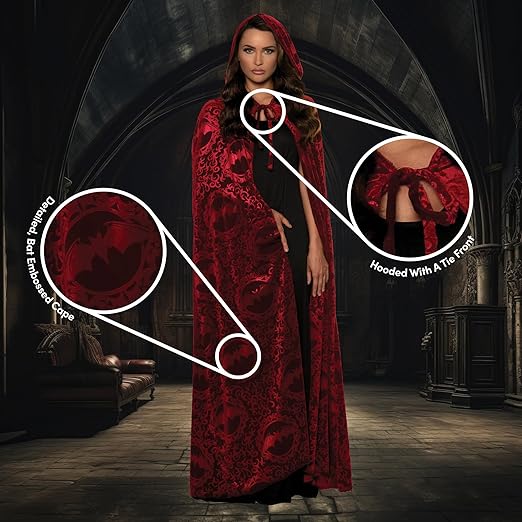 Hooded Vampire Cape Red