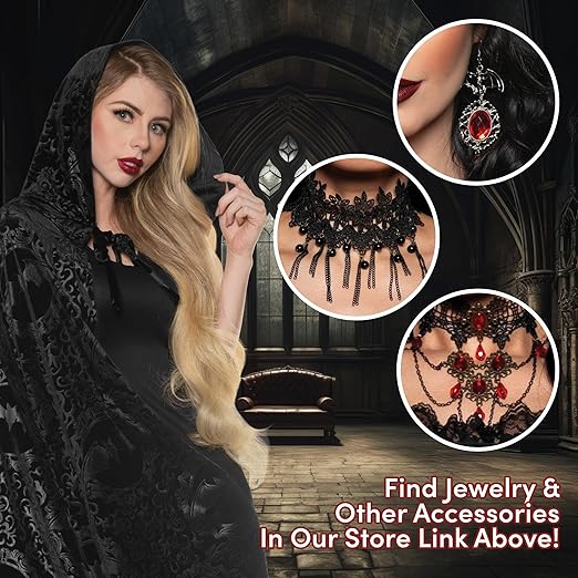Hooded Vampire Cape Black