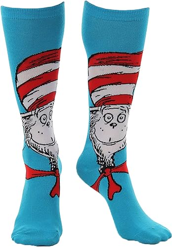 The cat in The hat Knee High Costume Socks