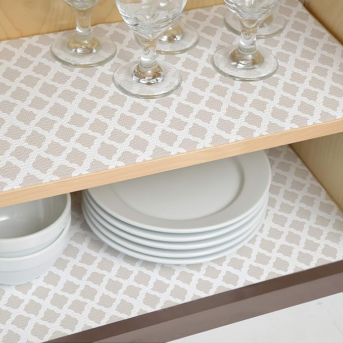 Grip Prints Non-Adhesive Shelf Liner, Talisman Pale Gray 12 in x 8ft