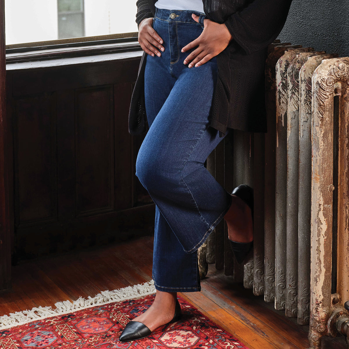Plus Stovepipe Wide Leg Jeans Dark indigo - Ruby Rd